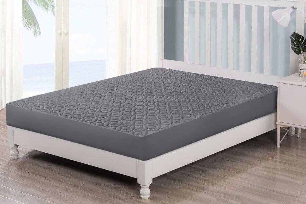 Ultrasonic Quilted Waterproof Mattress Cover - Grey