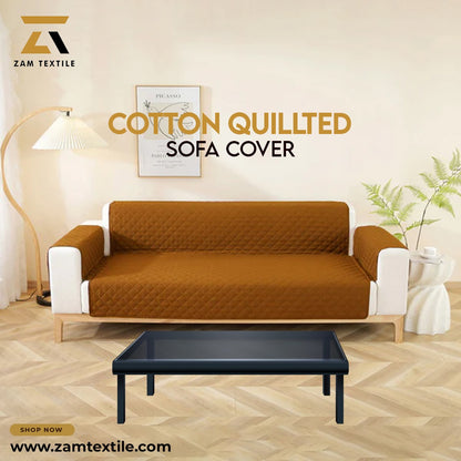 COTTON QUILTED SOFA RUNNER - SOFA COAT (Copper)